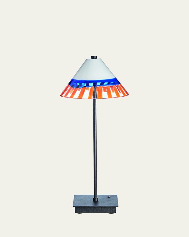 Orange Stripe Murano Glass Table Lamp
